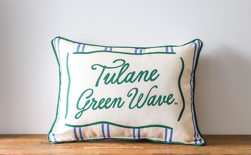 Tulane Collegiate Stripe Pillow TU0024