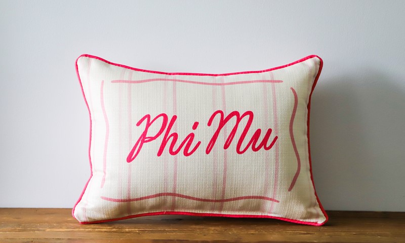 Sorority Stripe Phi Mu Pillow SOR0045-PM