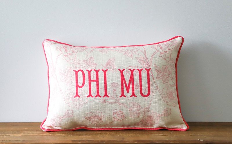 Sorority Toile Phi Mu Pillow SOR0046-PM