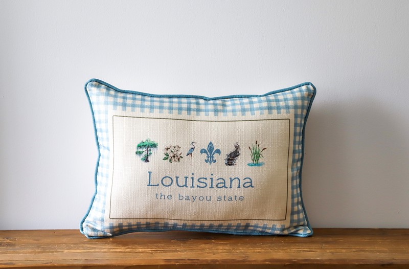 Gingham Louisiana Pillow STE0901