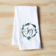 Joy Evergreen Wreath Tea Towel CHR0110TT View 2