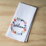 Welcome Poppy Wreath Tea Towel TXT0769TT View 2