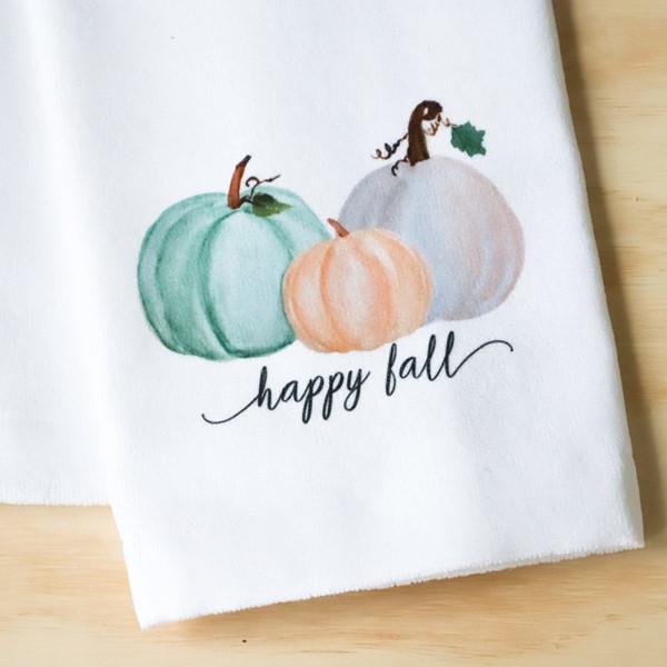 Pumpkin Trio Happy Fall Tea Towel FAL0025TT