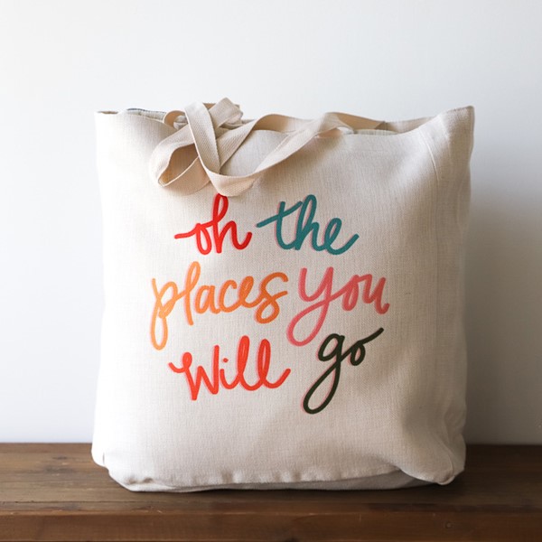 Oh the Places Handwritten Tote