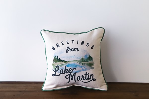 Scenic Lake Greetings Pillow