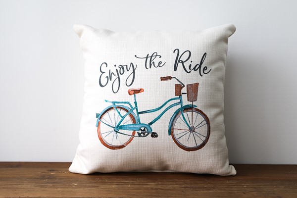 Enjoy the Ride Bicycle Pillow TXT0512