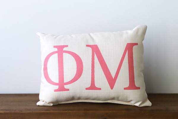 Sorority Large Letters Phi Mu  Pillow