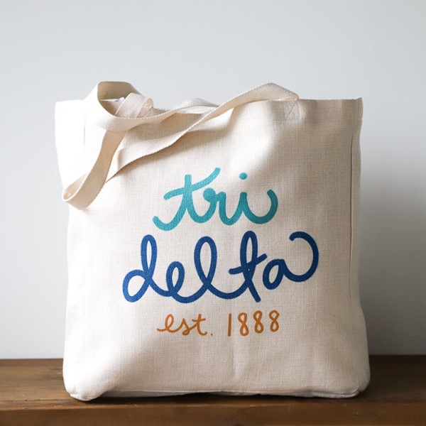 Handwritten Sorority Name Tote