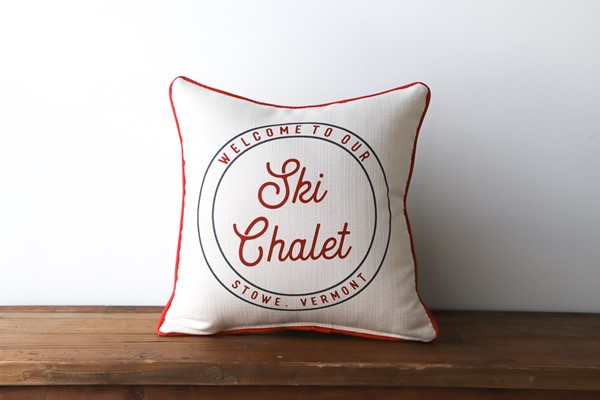 Welcome to Our Ski Chalet Seal Pillow TXT0724