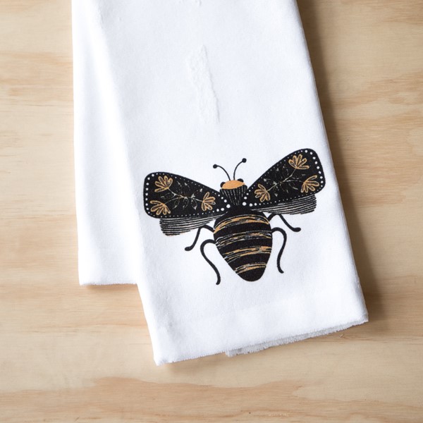 Bee Happy Botanical Bee Dish Towel | Little Birdie