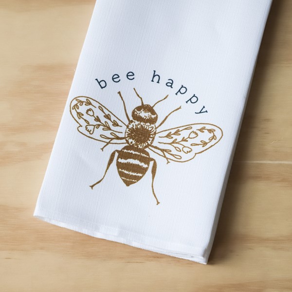 Bee Happy Botanical Bee Tea Towel TXT0767TT