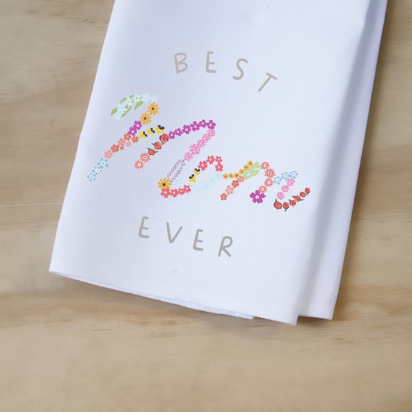 Best Mom Floral Tea Towel TXT0822TT