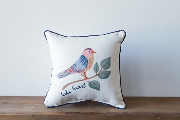Take Heart Charming Bird Pillow