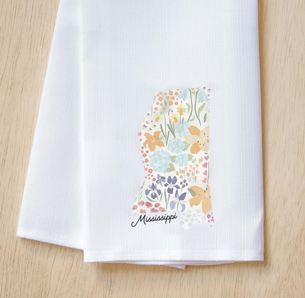 Charming Floral State Tea Towel STE0677TT