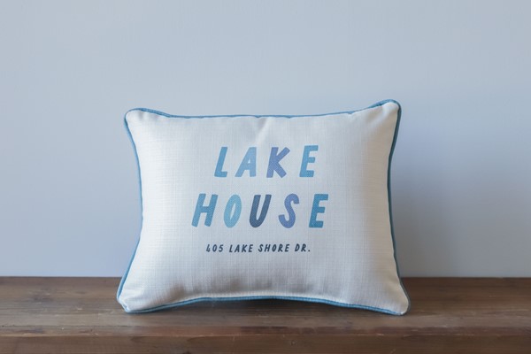 Our Lake House Address Pillow