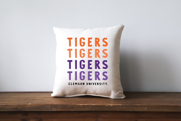 Clemson embroidered pillow cheap