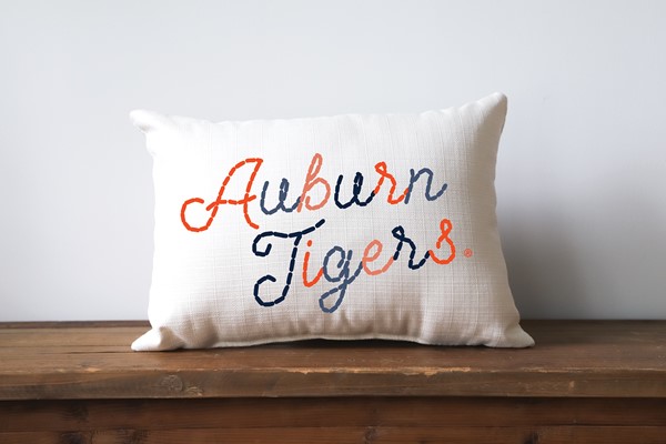 Auburn Stitched Script Collegiate Pillow AU0020
