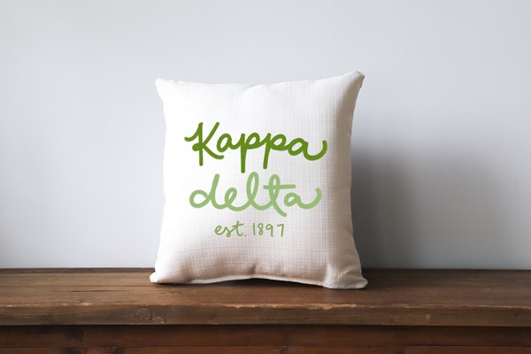 Handwritten Sorority Kappa Delta Pillow