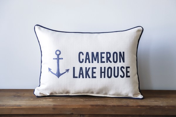 Name Drop Lake House Pillow