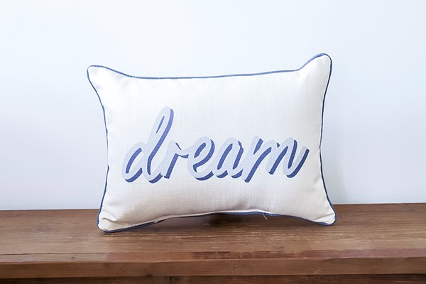 Dream Color Drop Script Pillow
