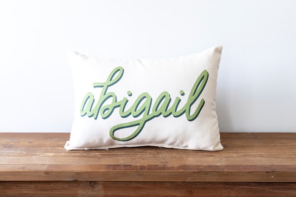 Sage Color Name Drop Pillow