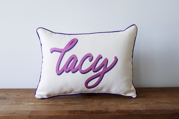 Violet Color Name Drop Pillow