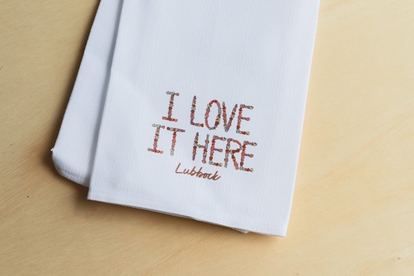 Floral I Love It Here Tea Towel