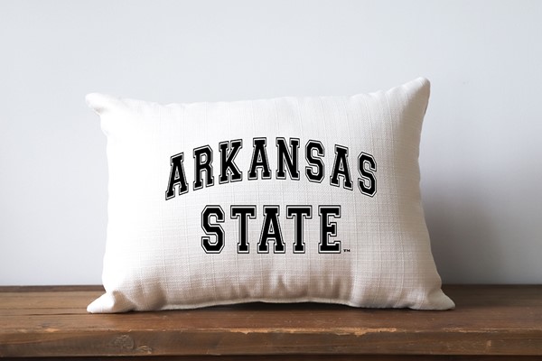 Arkansas State Athletic Font Pillow