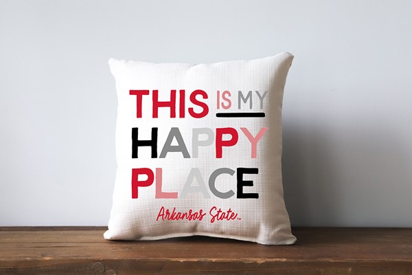Arkansas State This is My Happy Place Pillow