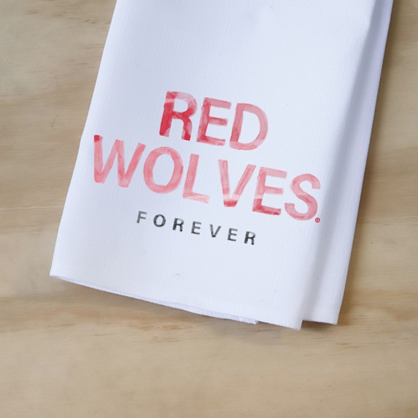 Arkansas State Watercolor Motto Forever Tea Towel