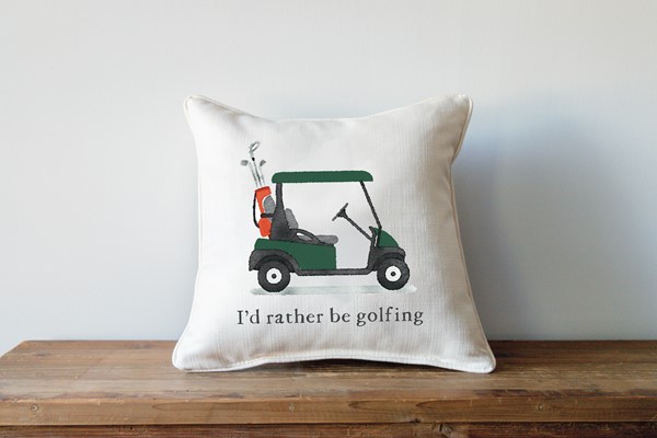 I'd Rather Be Golfing Pillow TXT0983