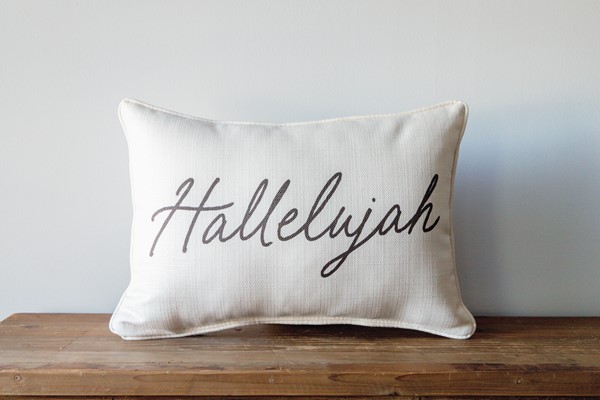 Hallelujah Script Pillow