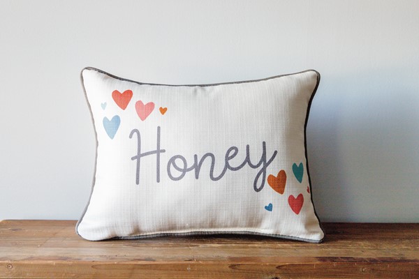 Grandparent Name Heart Pillow