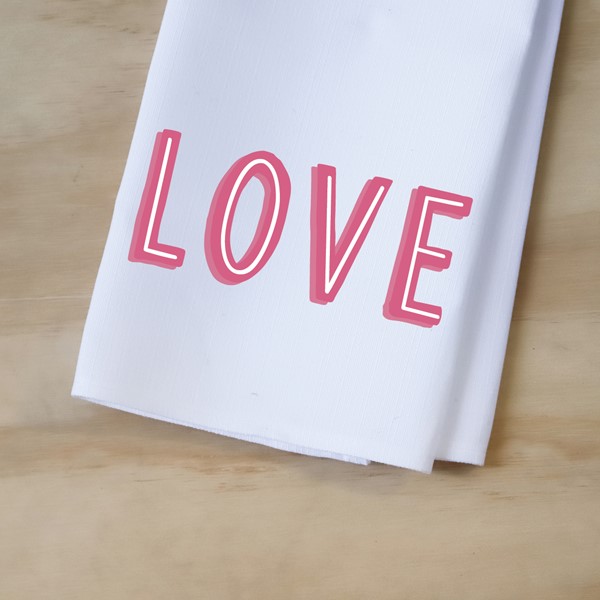 Love Block Tea Towel