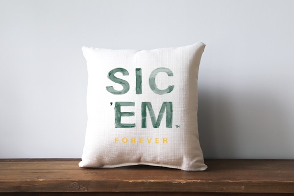Baylor Watercolor Motto Forever Pillow