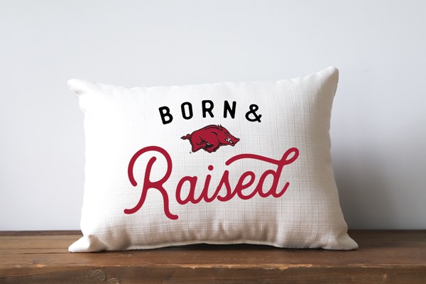 Arkansas Born & Raised Pillow ARK0025
