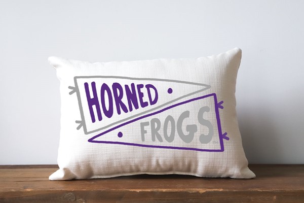 TCU Double Collegiate Pennant Pillow TCU0026