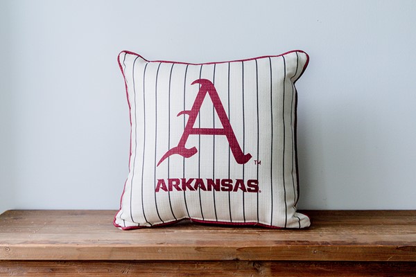 Arkansas Baseball Pinstripe Pillow ARK0034