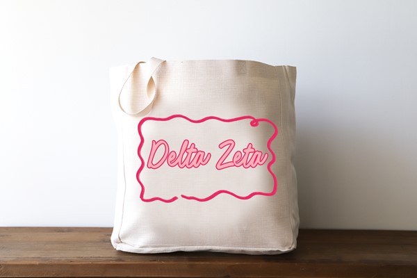 Swirly Sorority Name Tote