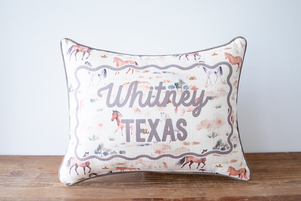 Horse Pattern Hometown Pillow