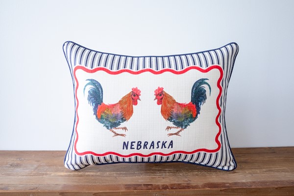 Ticking Rooster Hometown Pillow