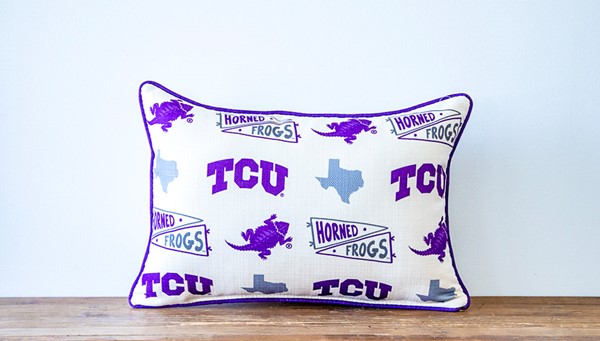 TCU Pennant Pattern Pillow TCU0031