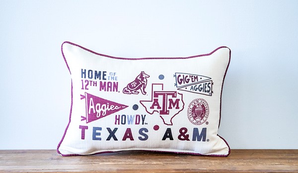 Texas A&M Collegiate Cluster Pillow TAM0048