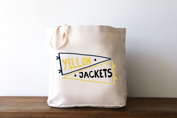 High School Double Pennant Team Name Tote