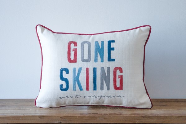Gone Skiing Poster Pillow MNT0013