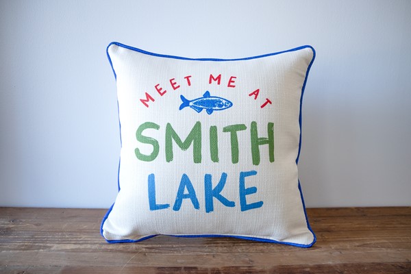 Meet Me at the Lake Name Pillow