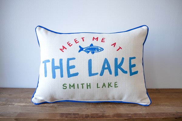 Meet Me at the Lake Rectangle Pillow