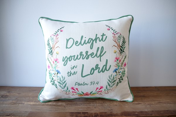 Delight Yourself Wreath Pillow