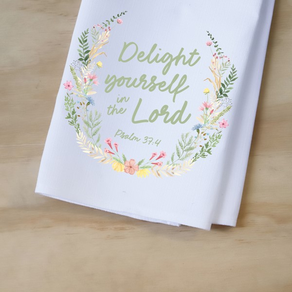 Delight Yourself Wreath Tea Towel